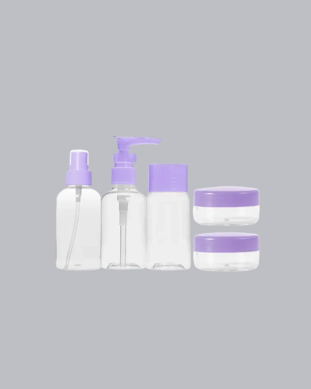 Seyahat Banyo Seti 5 Parça Şeffaf Taşıma Çantalı 30 Ml ( Lisinya )