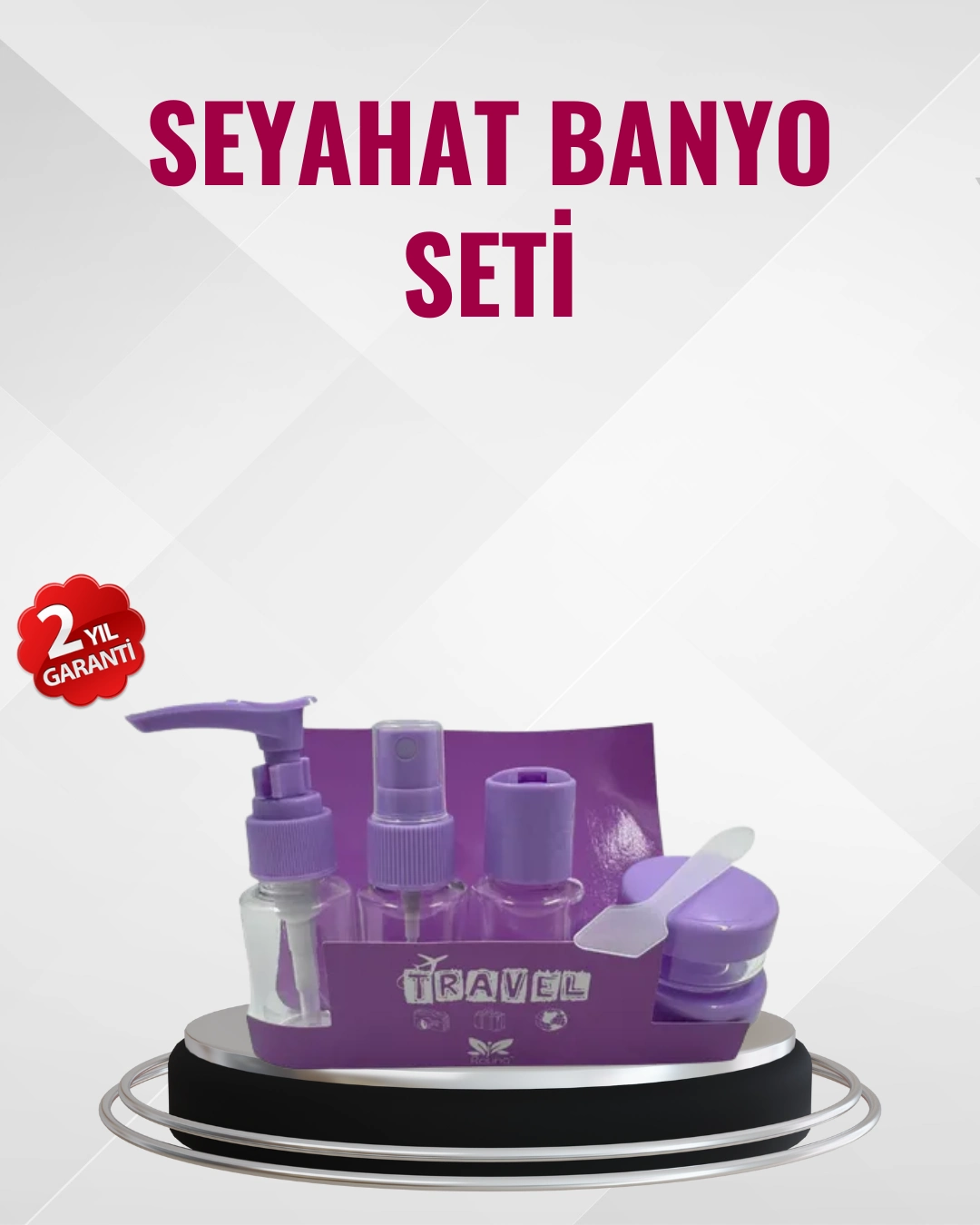 Seyahat Boy Banyo Seti 5’li Mini Şişe Ve Krem Kutusu Çantalı ( Lisinya )