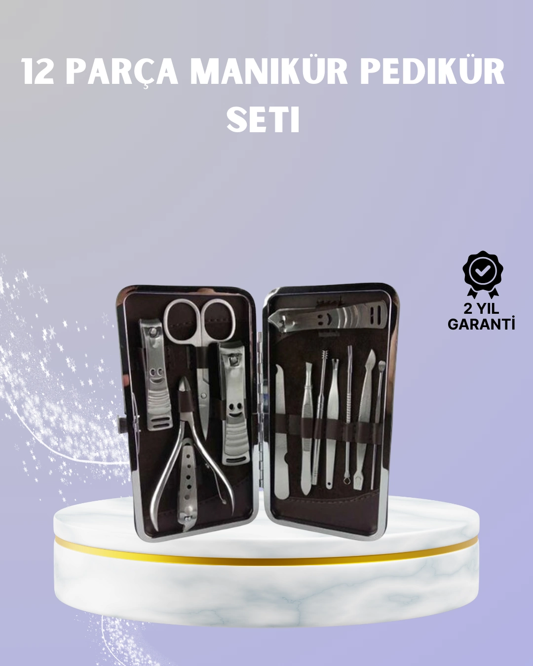 Seyahat İçin Taşınabilir Deri Çantalı Bakım Seti ( Lisinya )