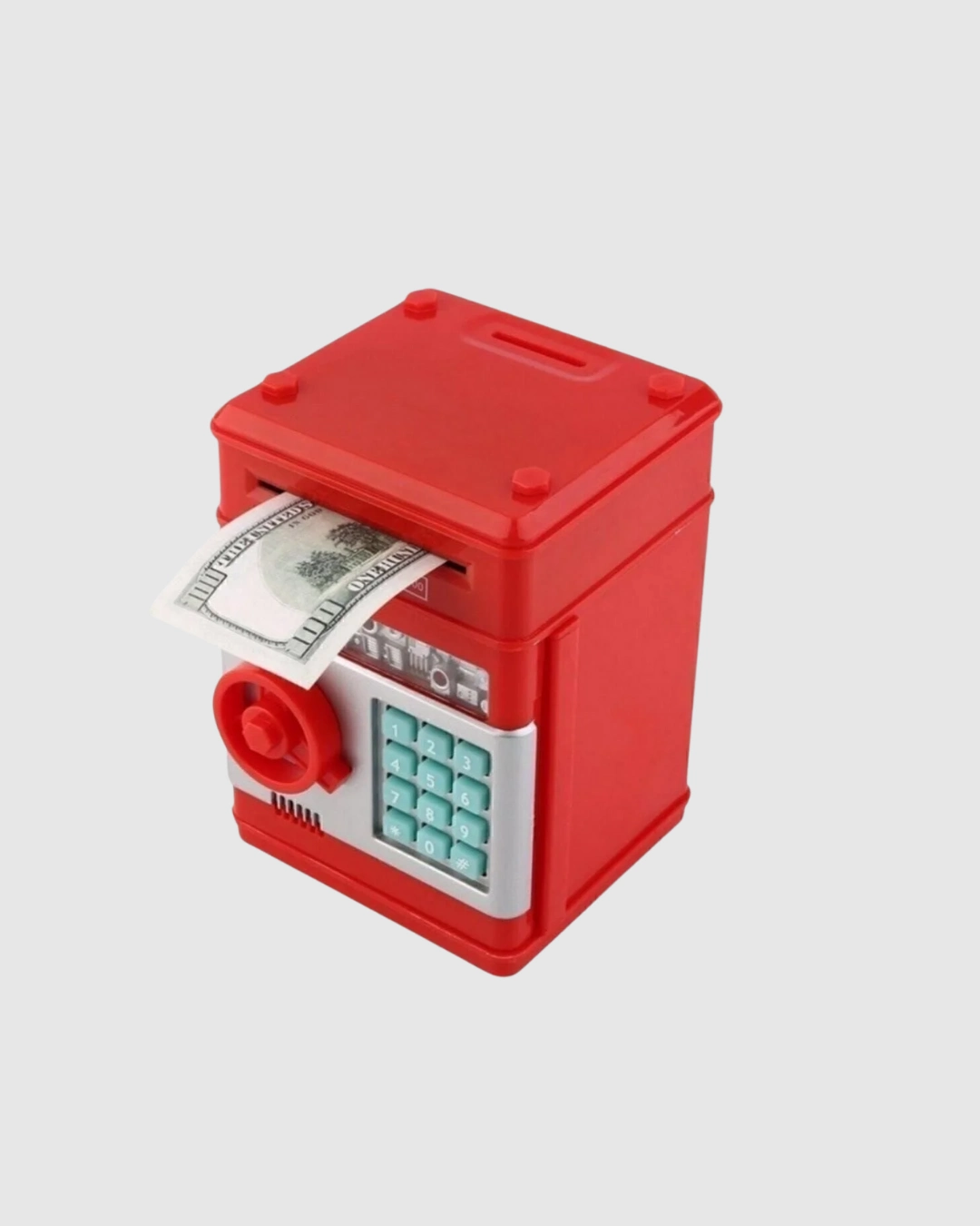 Şifreli Kırmızı Atm Tasarımlı Çelik Kasa Görünümlü Kumbara ( Lisinya )