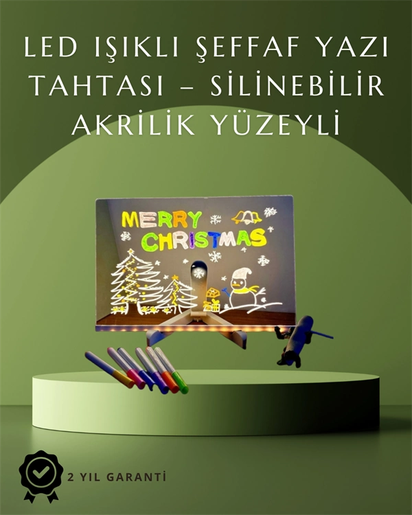 Şık Ve Modern Led Pano – Neon Işıklı Silinebilir Akrilik Yazı Tahtası, 7 Renkli Kalem Dahil ( Lisinya ) Şık Ve Modern Led Pano – Neon Işıklı Silinebilir Akrilik Yazı Tahtası, 7 Renkli Kalem Dahil ( Lisinya )