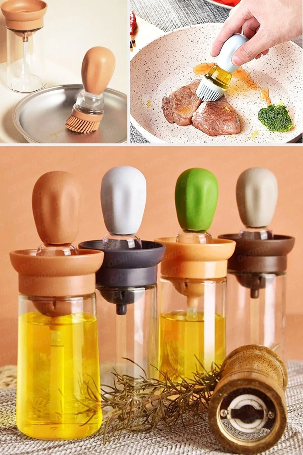 Silikon Hazneli Fırçalı Yağdanlık ( Lisinya ) Silikon Hazneli Fırçalı Yağdanlık ( Lisinya )