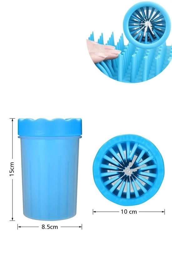 Silikon Jel Fırçalı Kedi Köpek Pati Ayak Yıkama Temizleme Kovası (küçük) ( Lisinya )
