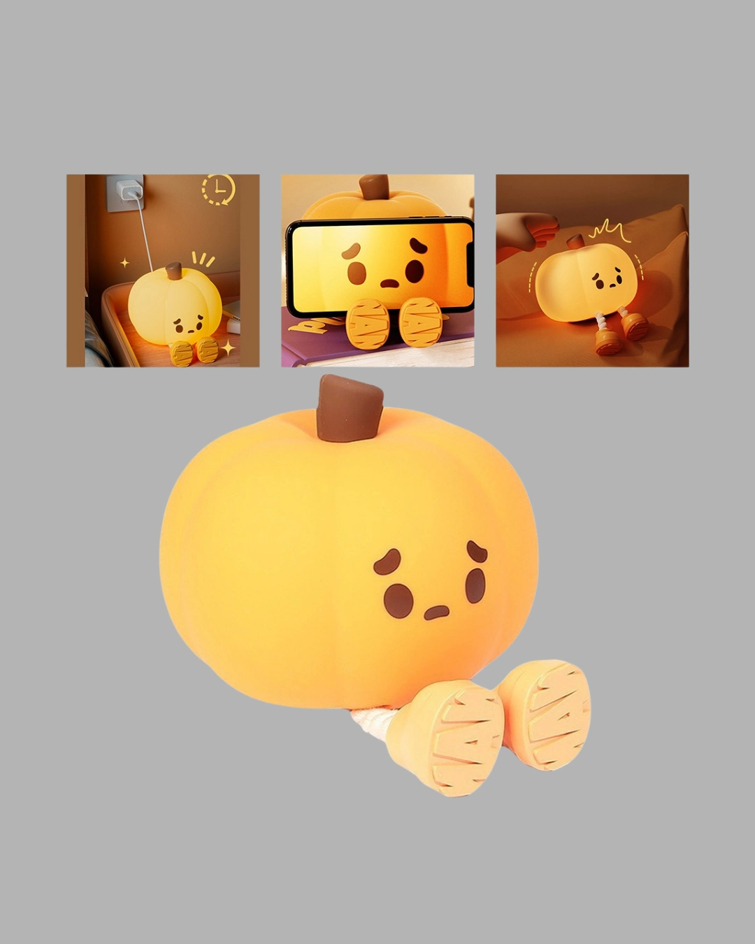 Silikon Pumpkin Night Light Telefon Tutuculu Led Lamba ( Lisinya )