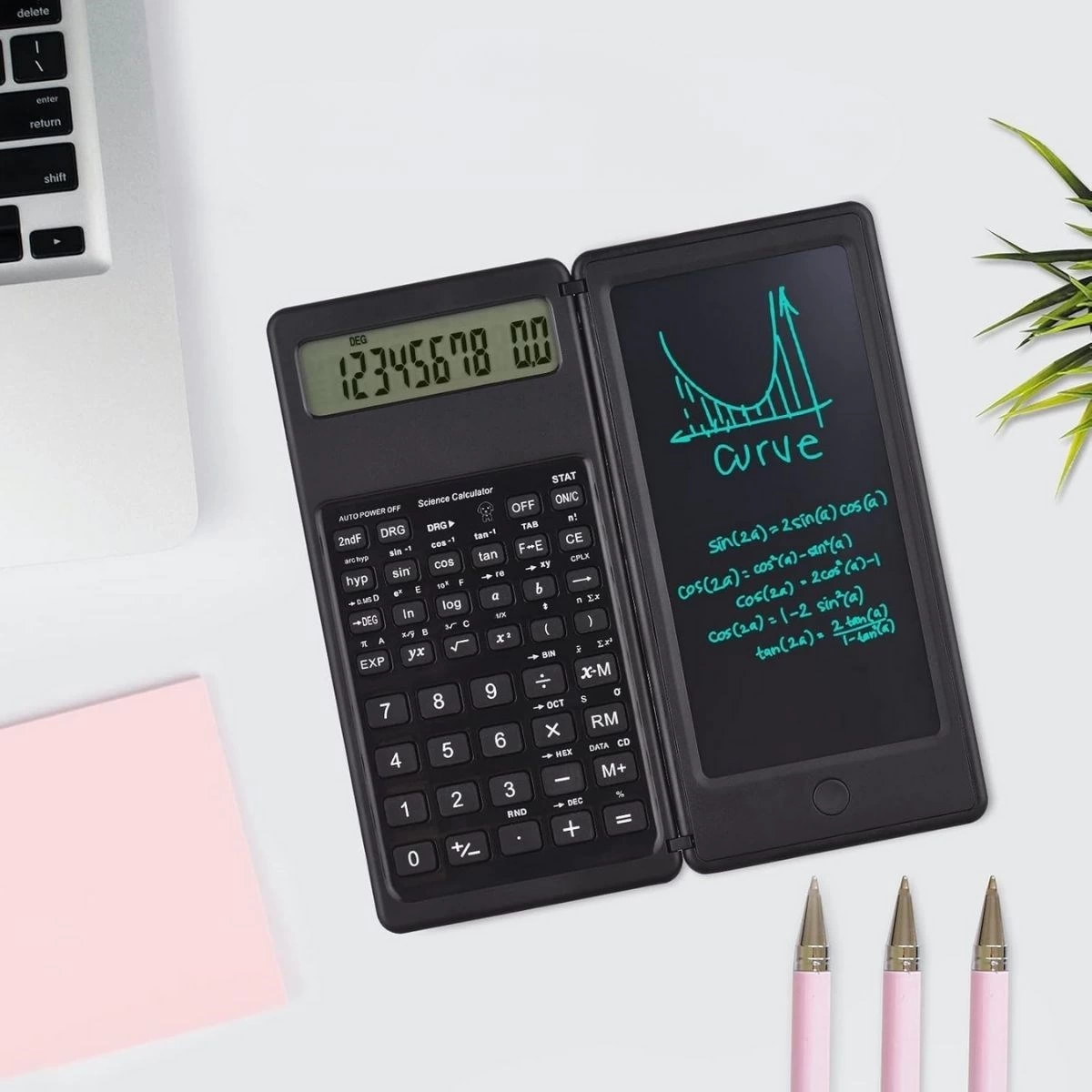 Silinebilir Lcd Yazı Tabletli,kalemli Katlanabilir Bilimsel Hesap Makinesi ( Lisinya ) Silinebilir Lcd Yazı Tabletli,kalemli Katlanabilir Bilimsel Hesap Makinesi ( Lisinya )