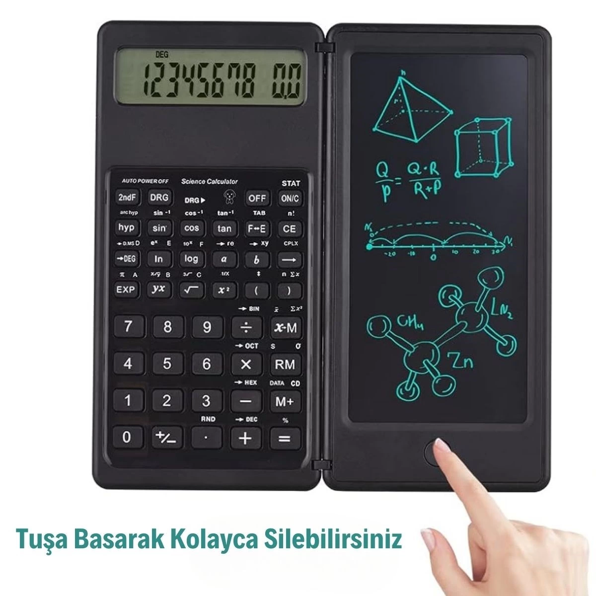 Silinebilir Lcd Yazı Tabletli,kalemli Katlanabilir Bilimsel Hesap Makinesi ( Lisinya ) Silinebilir Lcd Yazı Tabletli,kalemli Katlanabilir Bilimsel Hesap Makinesi ( Lisinya )