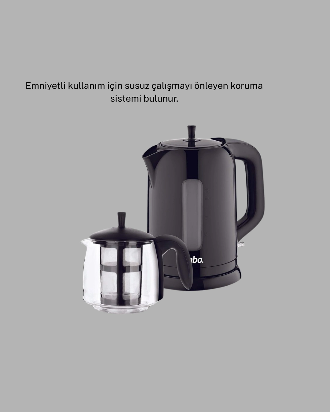 Sinbo Elektrikli Çay Makinesi 1.7 L Su Isıtıcı Ve Cam Demlikli Güvenli Kullanım ( Lisinya )