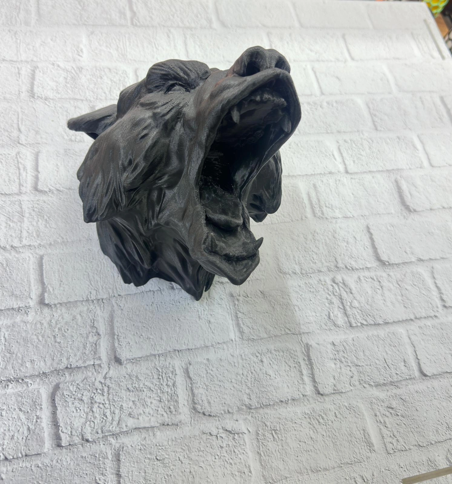 Siyah Ayı Duvar Süsü Dekoratif Asılabilir Heykel Ev Ofis Aksesuarı ( Lisinya )