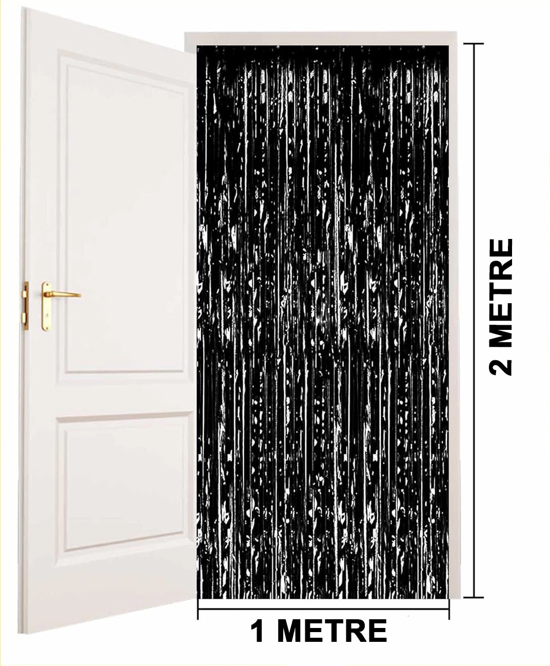 Siyah Ekstra Metalize Parlak Saçaklı Arka Fon Perde ( Lisinya ) Siyah Ekstra Metalize Parlak Saçaklı Arka Fon Perde ( Lisinya )