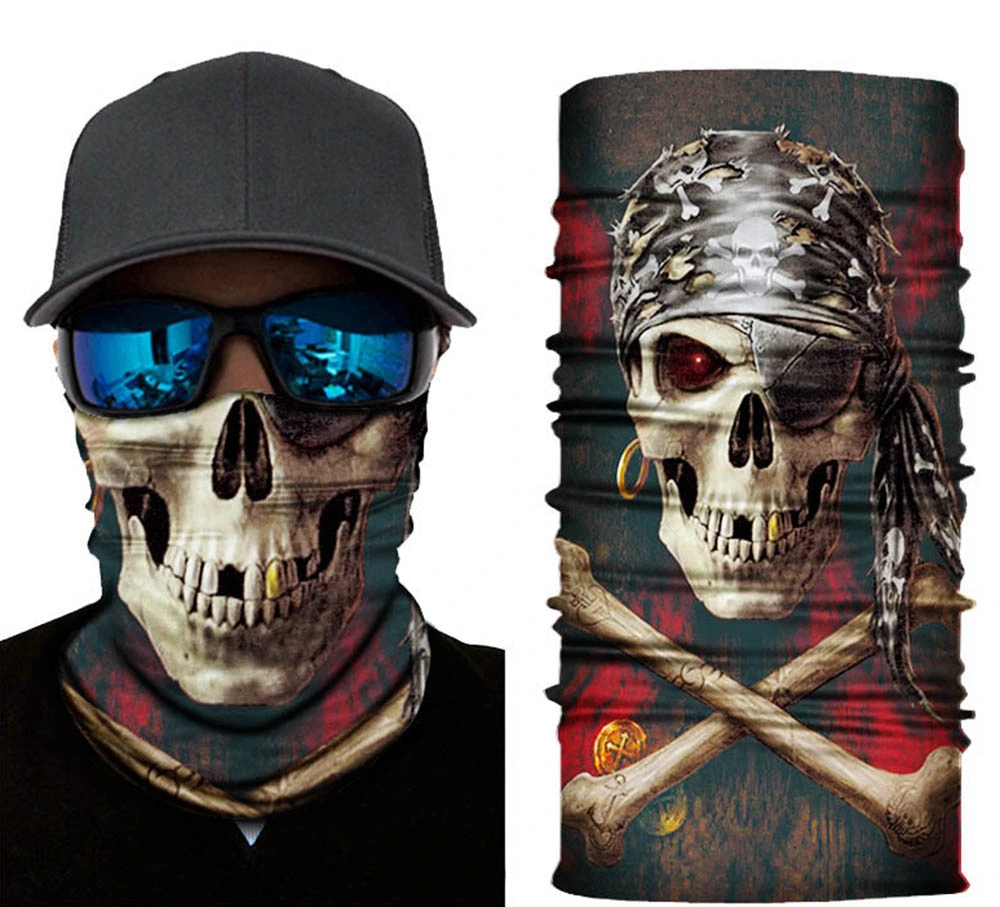 Siyah Korsan Kafatası Baskılı Buff Bandana 30x48 Cm ( Lisinya )