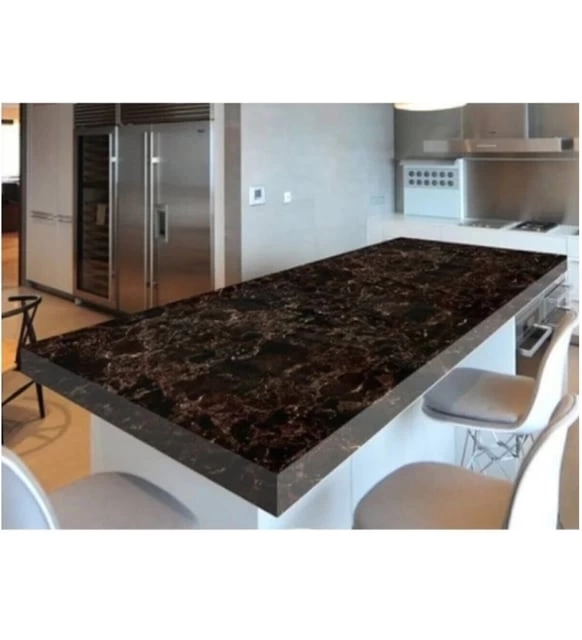 Siyah Mermer Desenli Yapışkanlı Tezgah Folyosu (3 Mt.x 60 Cm) ( Lisinya )