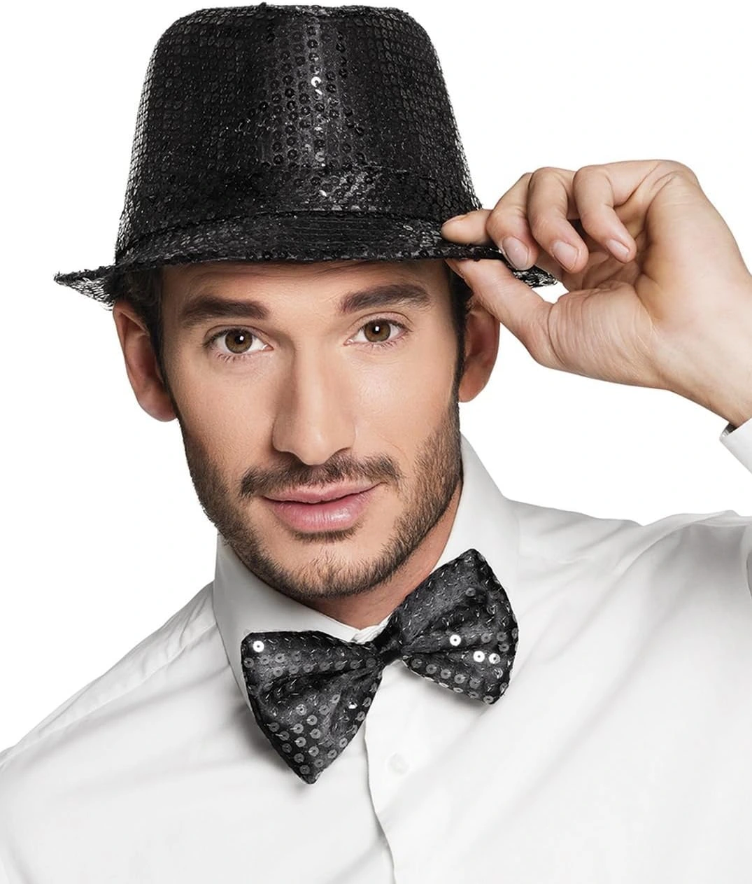 Siyah Payetli Şapka Ve Papyon Seti – Parıltılı Yetişkin Kostüm Seti ( Lisinya ) Siyah Payetli Şapka Ve Papyon Seti – Parıltılı Yetişkin Kostüm Seti ( Lisinya )