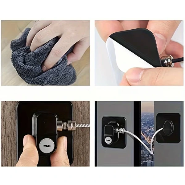 Siyah Plaka Halatlı Emniyet Kilidi ( Lisinya ) Siyah Plaka Halatlı Emniyet Kilidi ( Lisinya )