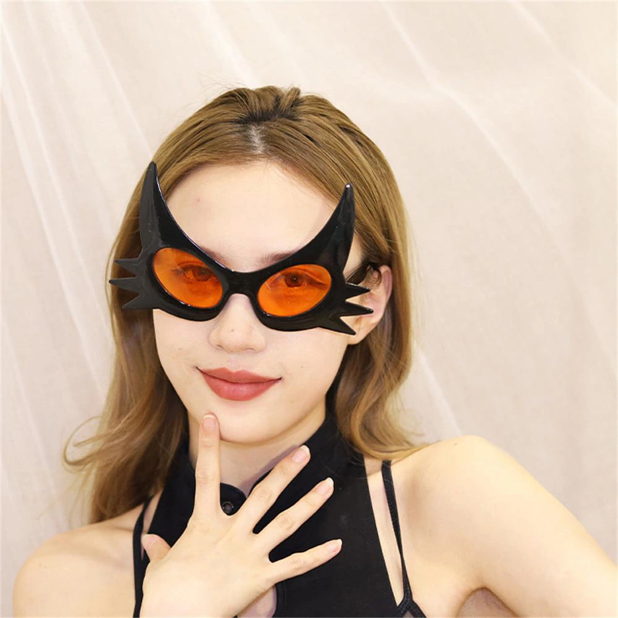 Siyah Renk Bıyık Tasarımlı Kedi Gözlüğü ( Lisinya )