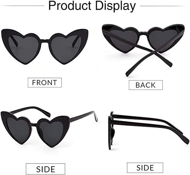 Siyah Renk Kalp Şekilli Parti Gözlüğü ( Lisinya )