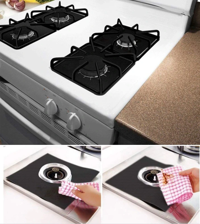 Siyah Renk Ocak Koruyucu Folyo Yanmaz Yapışmaz 4'lü Set ( Lisinya ) Siyah Renk Ocak Koruyucu Folyo Yanmaz Yapışmaz 4'lü Set ( Lisinya )