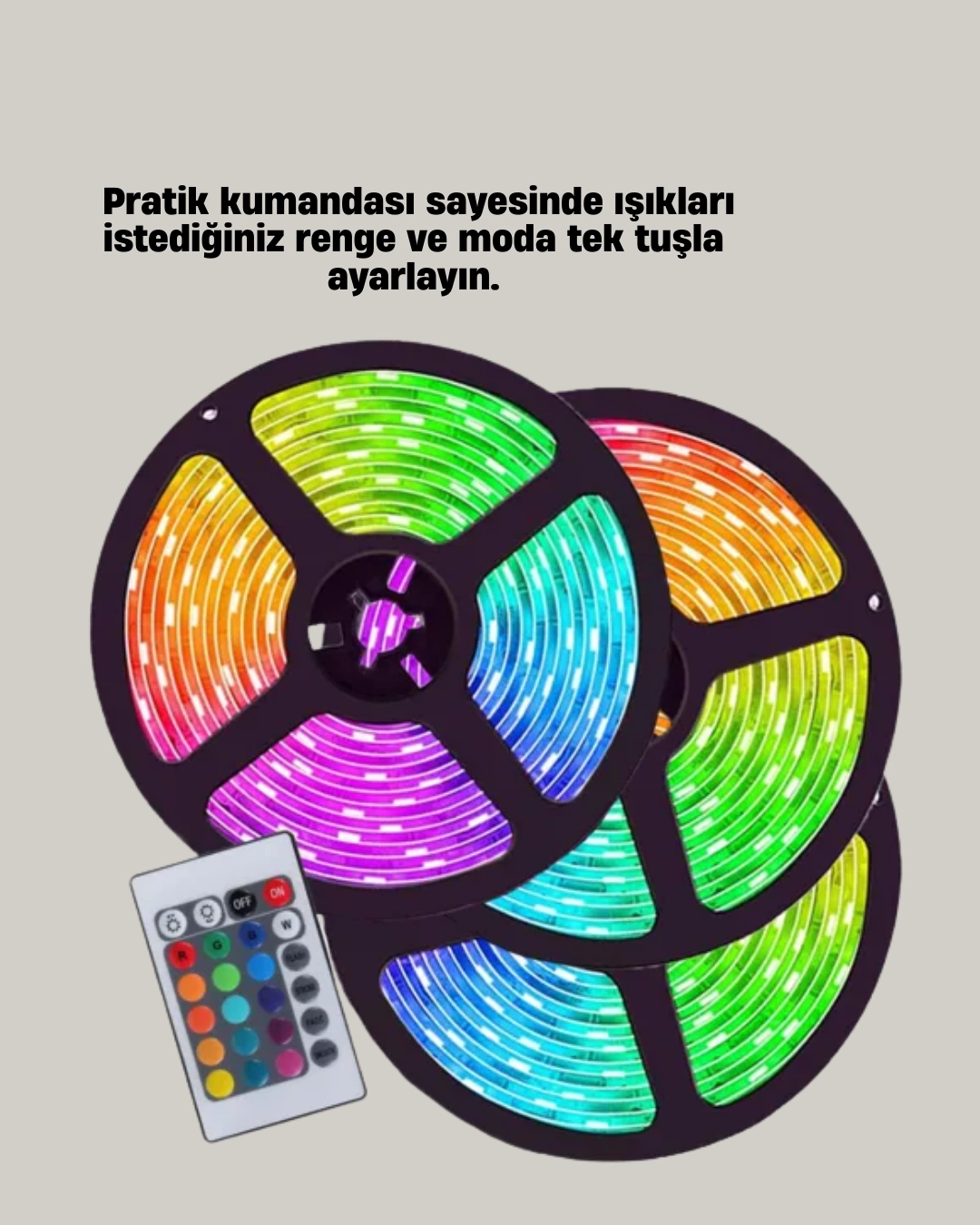 Smart Şerit Led Kumandalı Usb Enerjili Suya Dayanıklı Dekoratif Aydınlatma ( Lisinya )