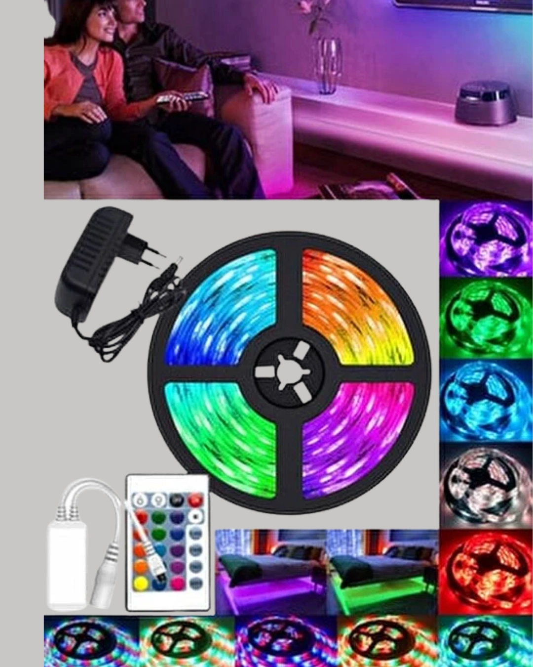 Smart Şerit Led Kumandalı Usb Enerjili Suya Dayanıklı Dekoratif Aydınlatma ( Lisinya )