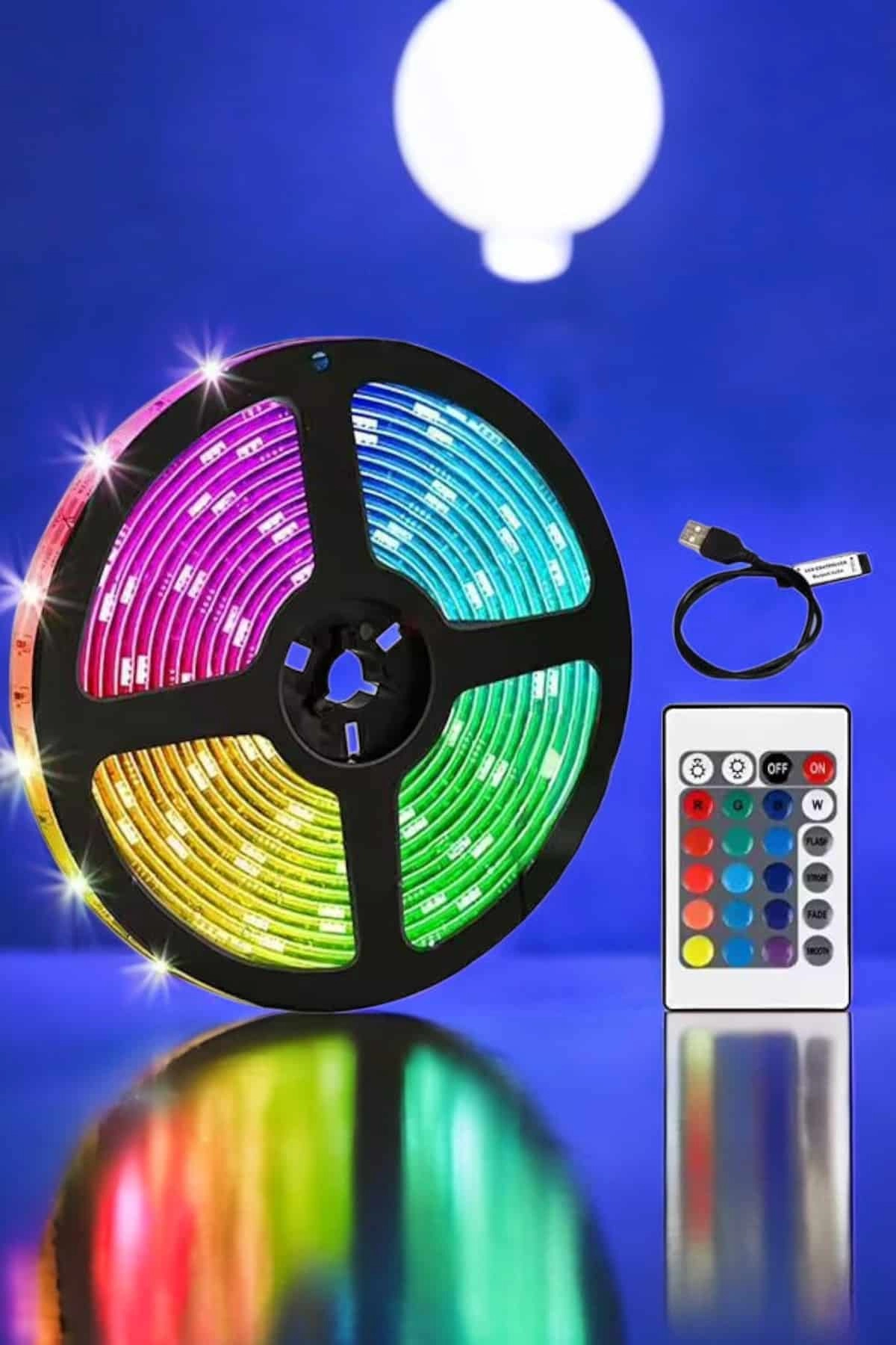 Smart Şerit Led Tv Arkası Renkli Kumandalı 10 Metre ( Lisinya )