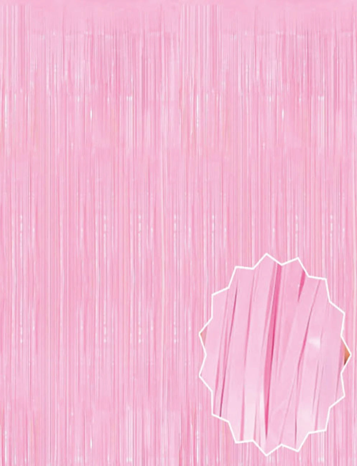 Soft Pembe Püsküllü Kapı Perdesi ( Lisinya )