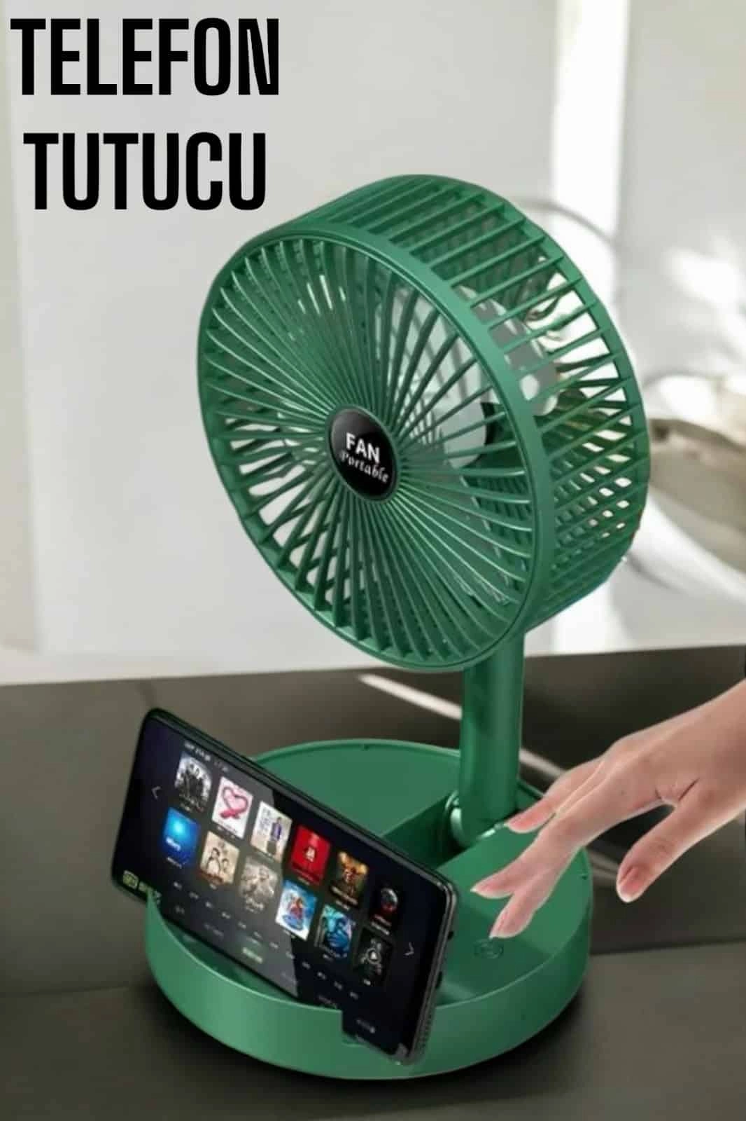 Soğutucu Vantilatör Telefon Standlı Mini Fan ( Lisinya )