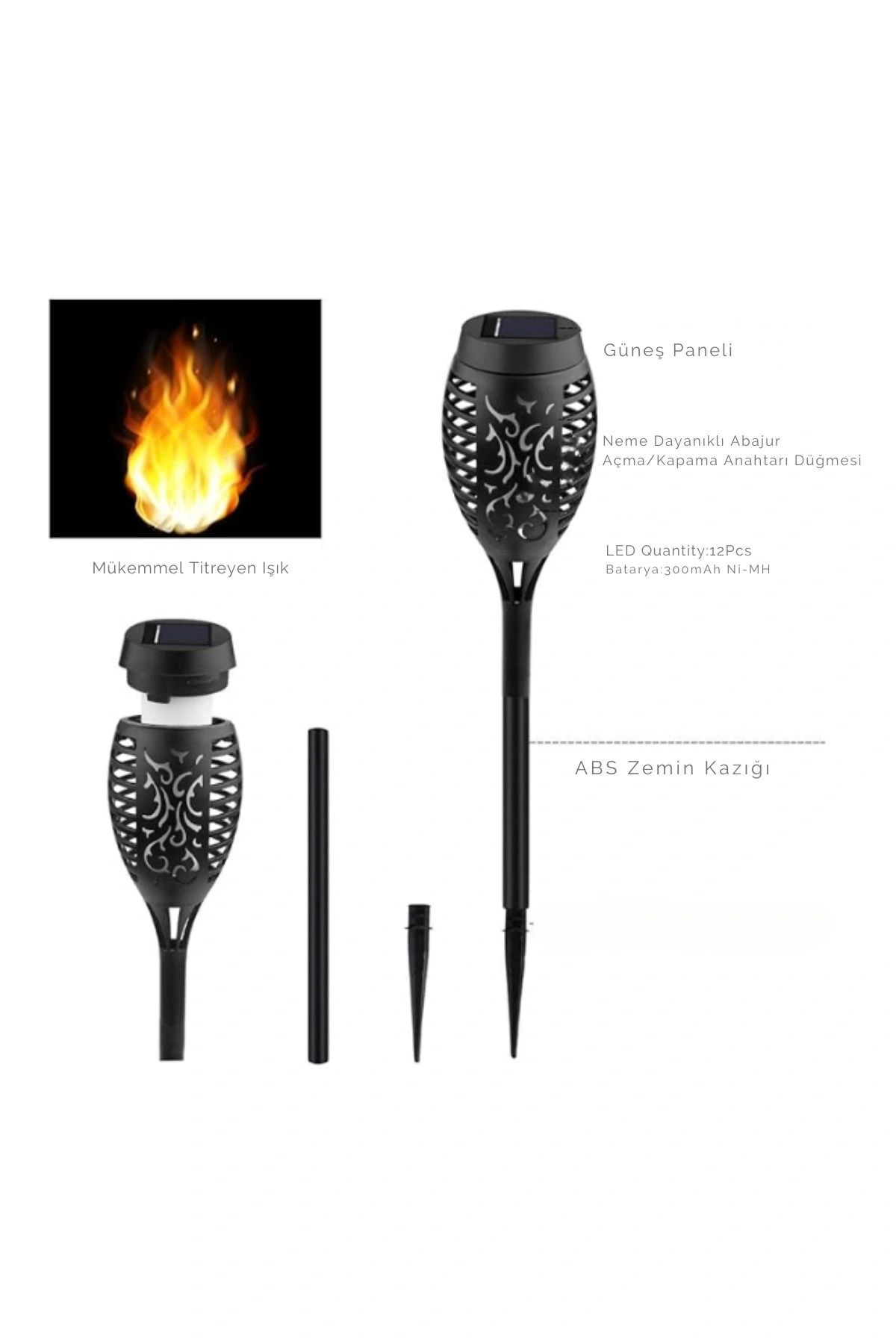 Solar Alev Efektli Bahçe Lambası ( Lisinya ) Solar Alev Efektli Bahçe Lambası ( Lisinya )