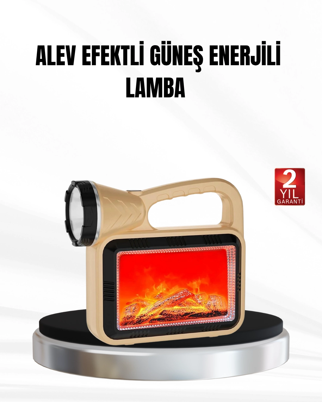 Solar Alev Işığı Cob Teknolojili Taşınabilir El Feneri Ve Kamp Lambası ( Lisinya )