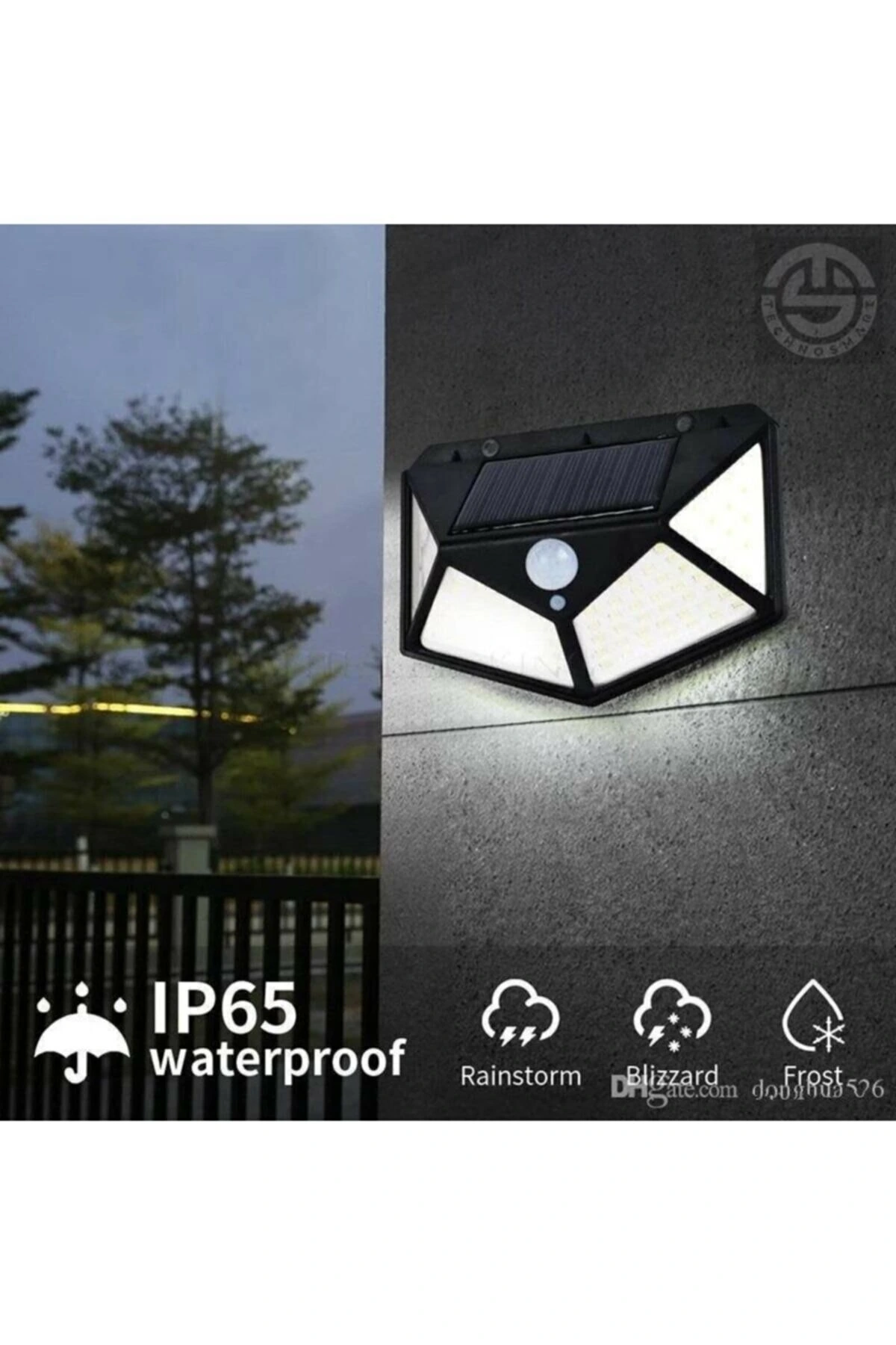 Solar Bahçe Aydınlatma Lambası 100 Led ( Lisinya )