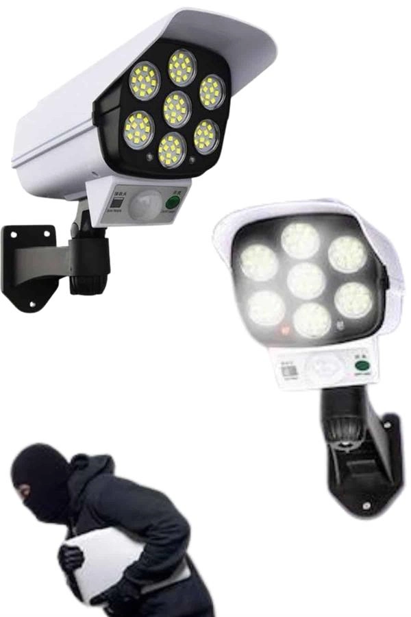 Solar Bahçe Aydınlatması Hareket Sensörlü Uzaktan Kumandalı Kamera Görünümlü ( Lisinya )