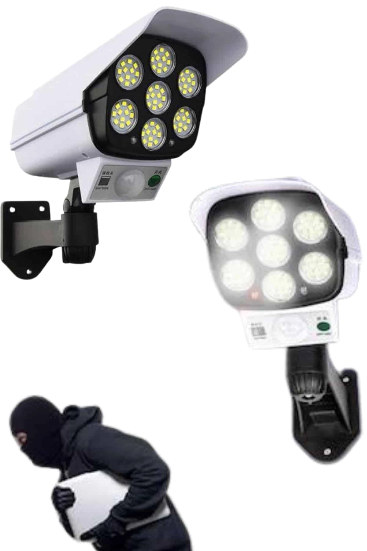 Solar Bahçe Aydınlatması Hareket Sensörlü Uzaktan Kumandalı Kamera Görünümlü ( Lisinya )