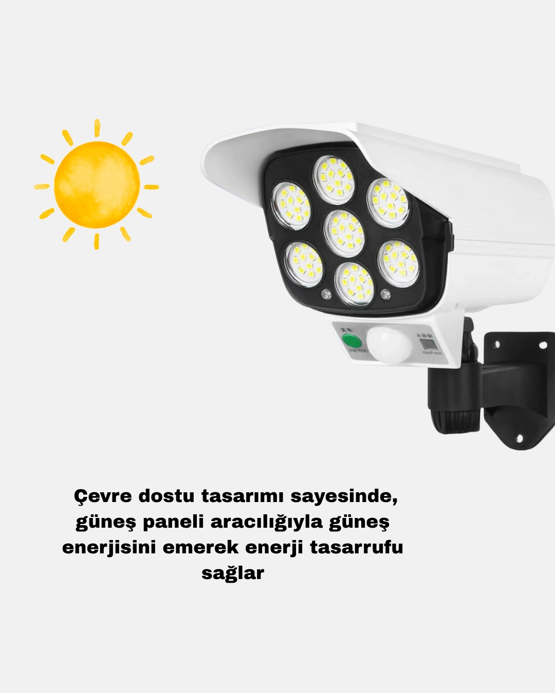 Solar Bahçe Aydınlatması Su Geçirmez Ip66 Pır Sensörlü Uzun Çalışma Süreli ( Lisinya )