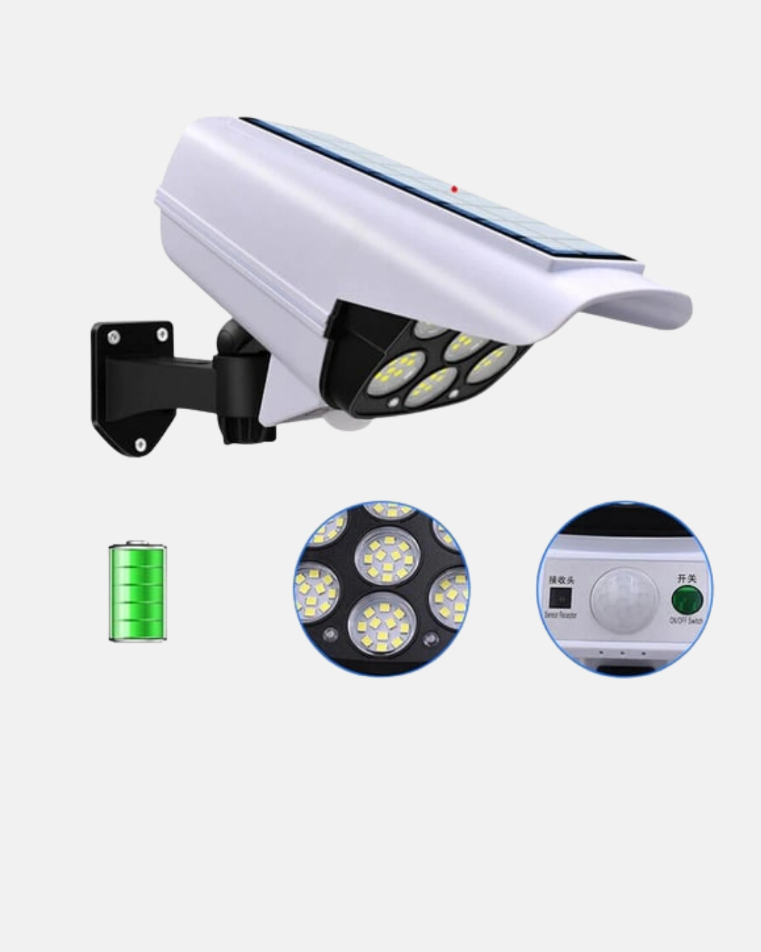 Solar Bahçe Aydınlatması Su Geçirmez Ip66 Pır Sensörlü Uzun Çalışma Süreli ( Lisinya )