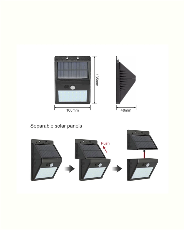 Solar Enerjili 20 Led Duvar Lambası | Hareket Sensörlü, Su Geçirmez, Kablo Gerektirmez ( Lisinya )