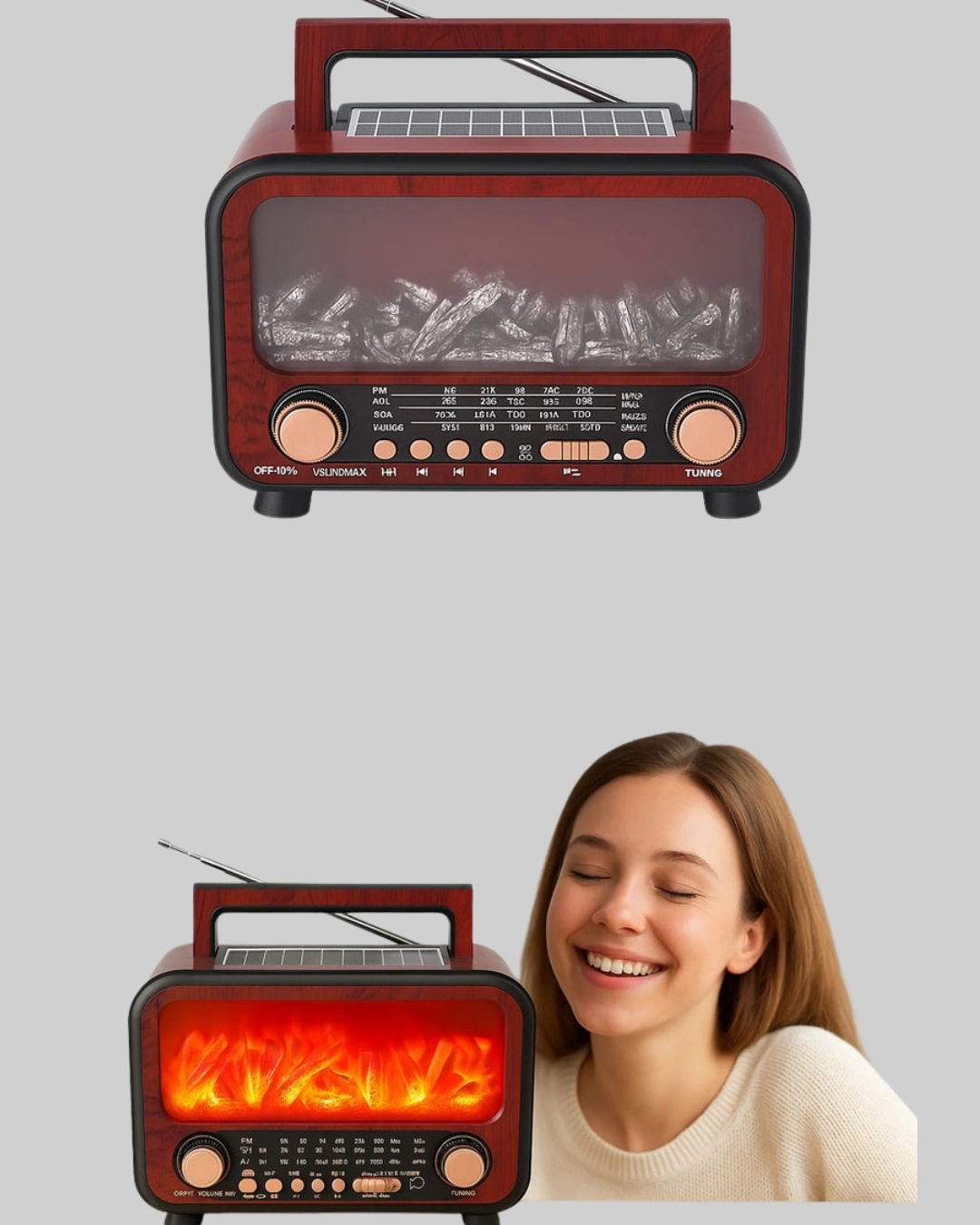 Solar Şarjlı Şömine Işıklı Bluetooth Hoparlör – Radyo, Usb, Tf Kart Destekli ( Lisinya ) Solar Şarjlı Şömine Işıklı Bluetooth Hoparlör – Radyo, Usb, Tf Kart Destekli ( Lisinya )