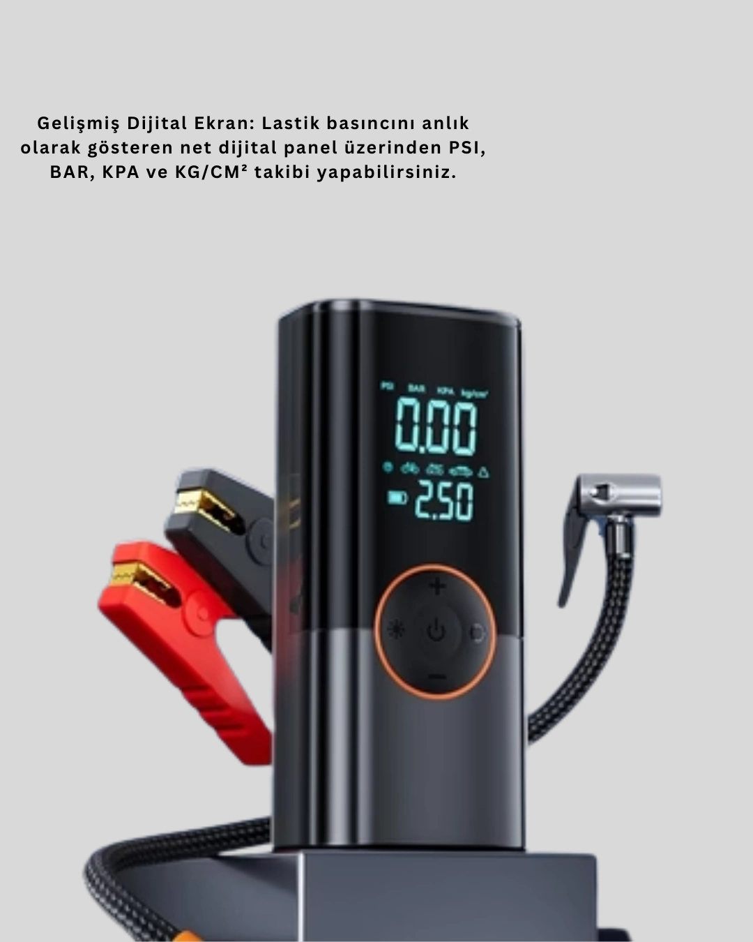 Sos Fenerli Akü Takviye Cihazı Dijital Kompresör Powerbank ( Lisinya )