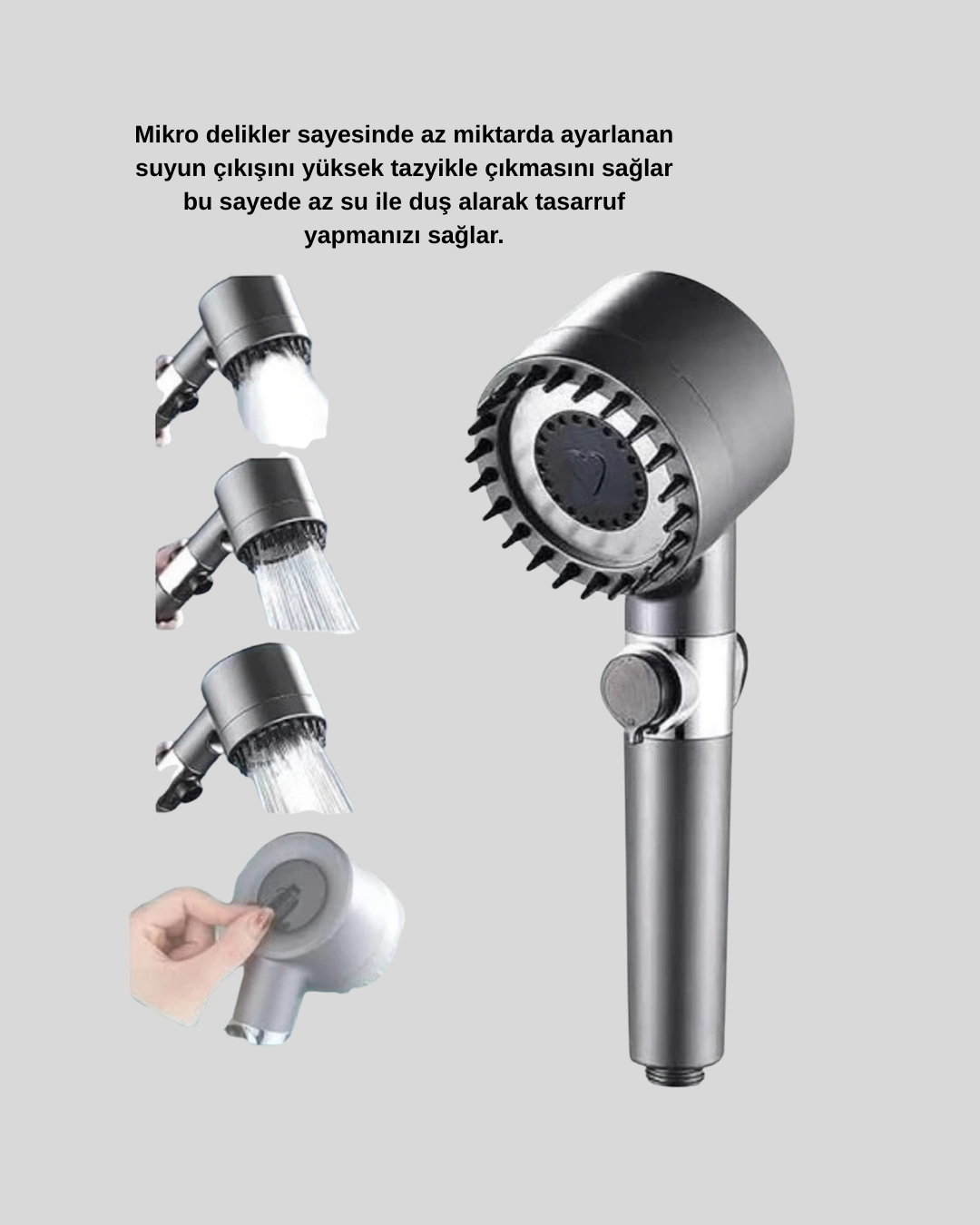 Spa Etkili Masaj Uçlu Duş Başlığı Ergonomik Tasarım ( Lisinya )