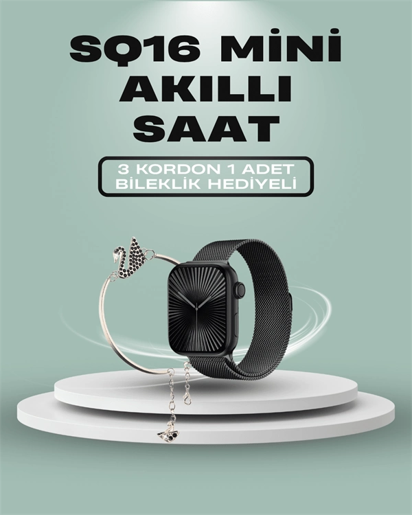 SQ-16 Mini Series 10 Akıllı Saat – 3 Kordon + Hediye Bileklik ( Lisinya )