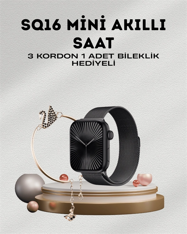 SQ-16 Mini Series 10 – Dokunmatik Akıllı Saat | Kalp Ritmi, Spo2, Uyku Takibi ( Lisinya )