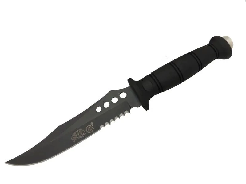 Sr S008b Lejyoner Tırtıklı Outdoor Bıçağı 29 Cm - Kauçuk Sap, Perçinli ( Lisinya )