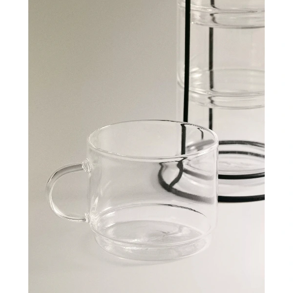 Standlı Borosilikat 4'lü Fincan Seti ( Lisinya )