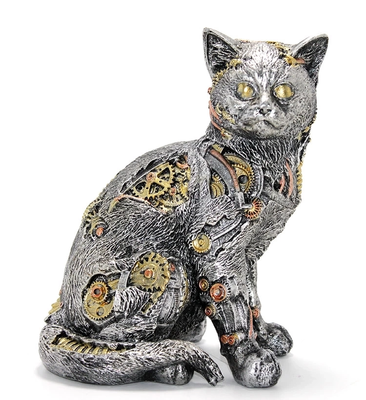 Steampunk Polyester Kedi Figürü Alk2454 ( Lisinya )