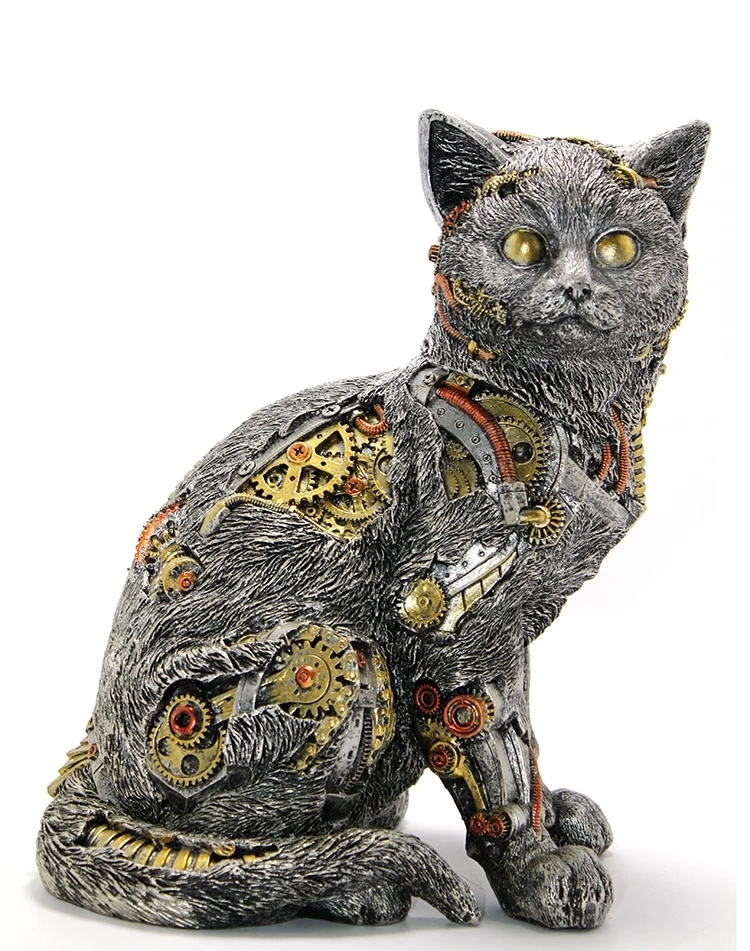 Steampunk Polyester Kedi Figürü Alk2455 ( Lisinya )