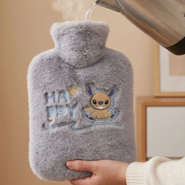 Stitch Figürlü Gri Peluş Sıcak Su Torbası 1 Litre ( Lisinya )