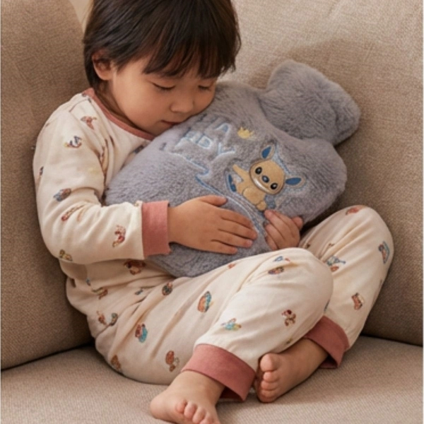 Stitch Figürlü Gri Peluş Sıcak Su Torbası 1 Litre ( Lisinya )