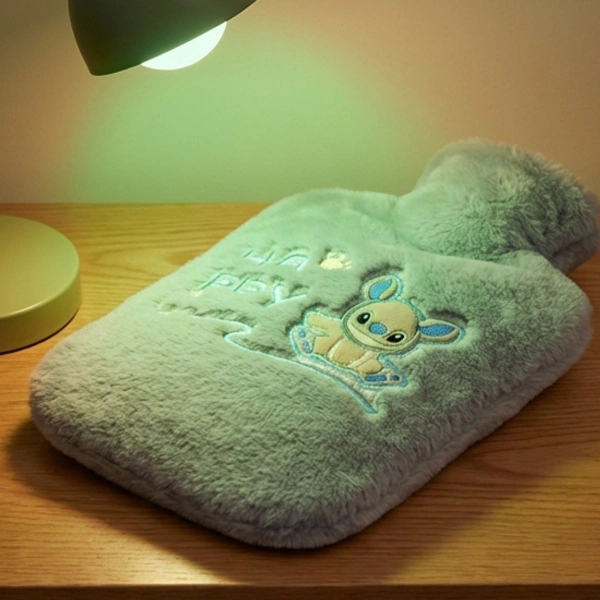 Stitch Figürlü Gri Peluş Sıcak Su Torbası 1 Litre ( Lisinya )