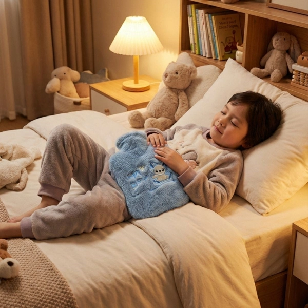 Stitch Figürlü Gri Peluş Sıcak Su Torbası 1 Litre ( Lisinya )