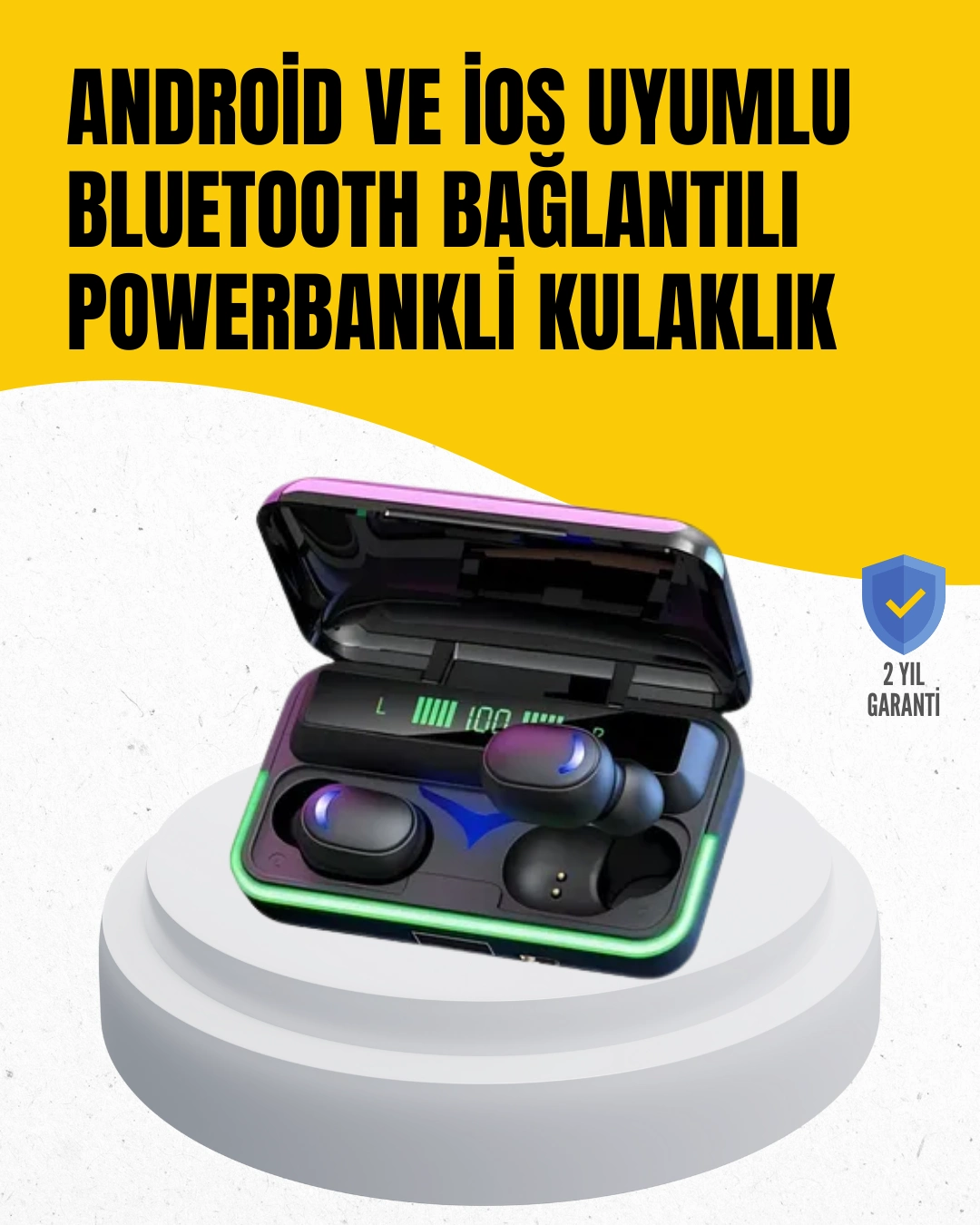 Su Geçirmez E10 Bluetooth Kulaklık Powerbank Ve Gürültü Engelleme ( Lisinya )