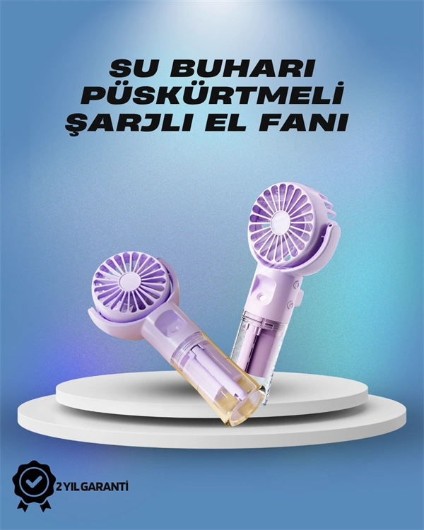 Su Sisi Püskürtmeli Taşınabilir El Fanı – Çocuk Ve Öğrencilere Uygun, Kamp Ve Seyahat İçin ( Lisinya )
