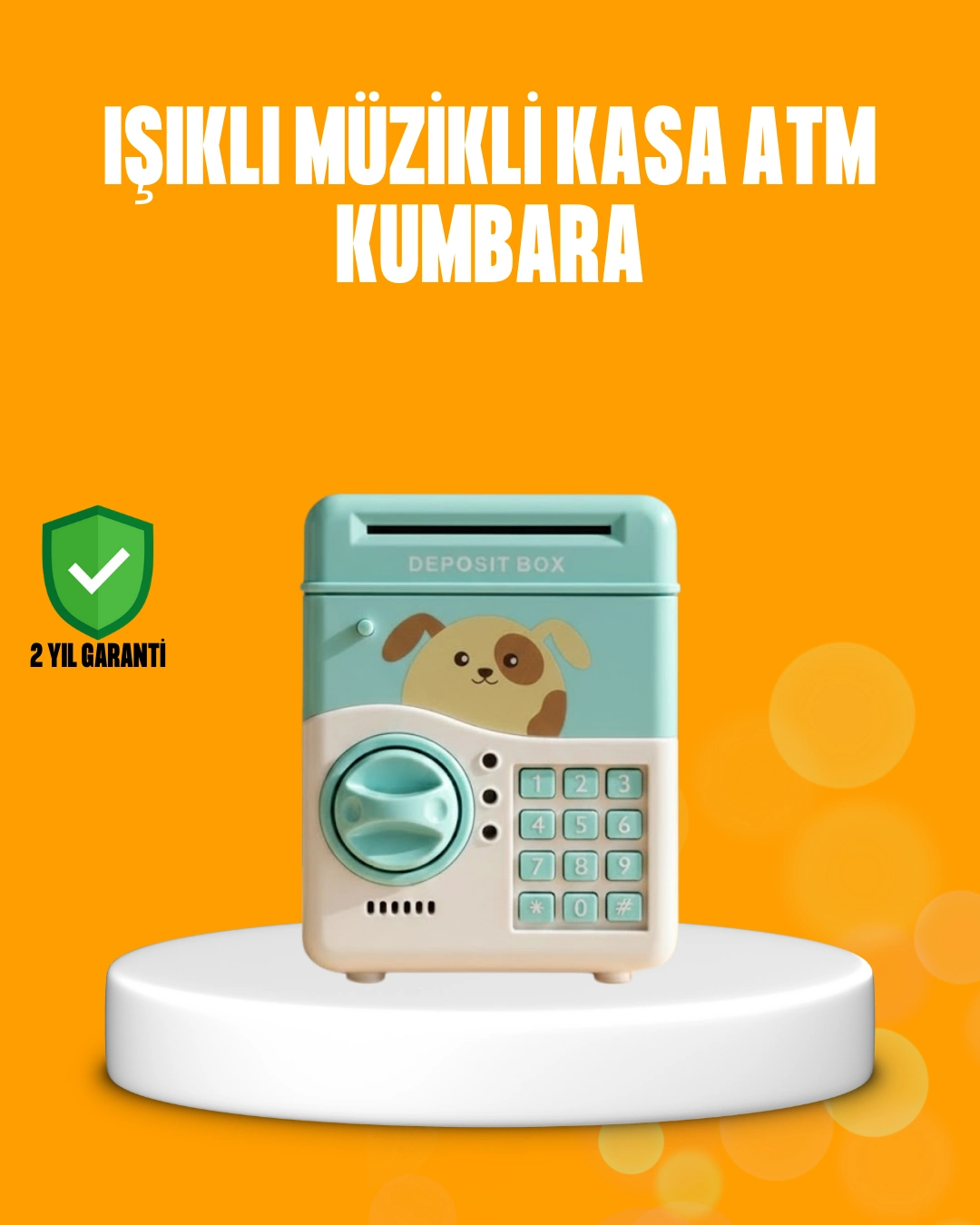 Su Yeşili Atm Kasa Görünümlü Elektronik Şifreli Çocuk Kumbarası ( Lisinya )
