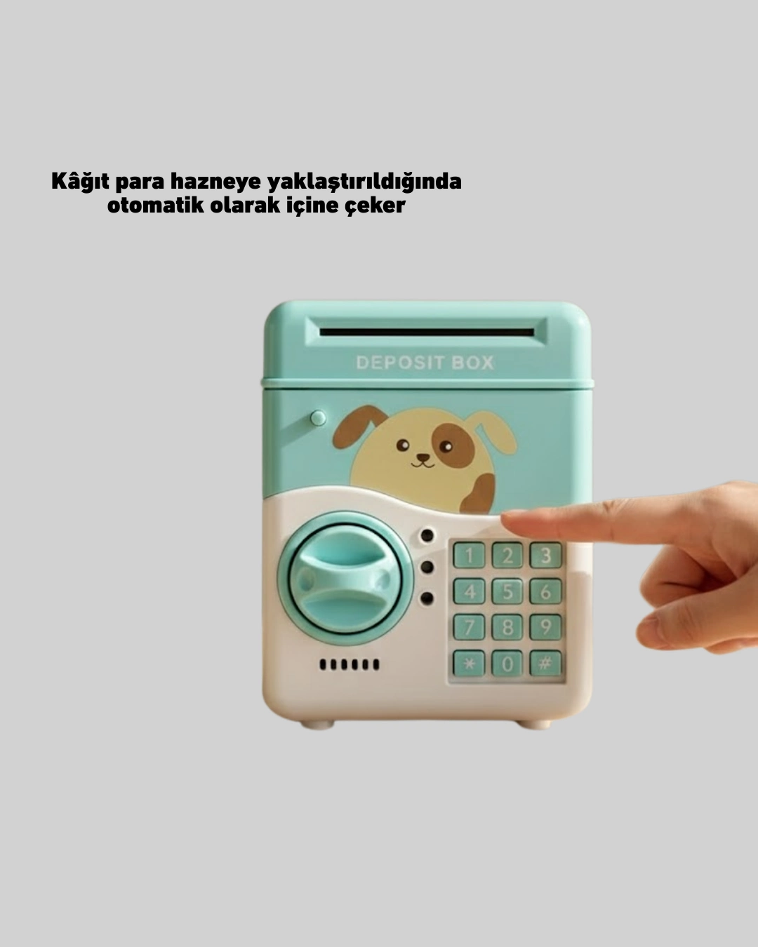 Su Yeşili Elektronik Şifreli Atm Tasarımlı Para Biriktirme Kumbarası ( Lisinya )